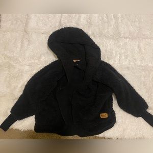 Black Nordic Beach Sherpa jacket - one size - like new, still fluffy
